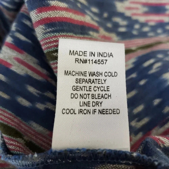 THML Shirt Ikat Off Shoulder Flutter Sleeve Coin Tassel Boho Top - Picture 8 of 8